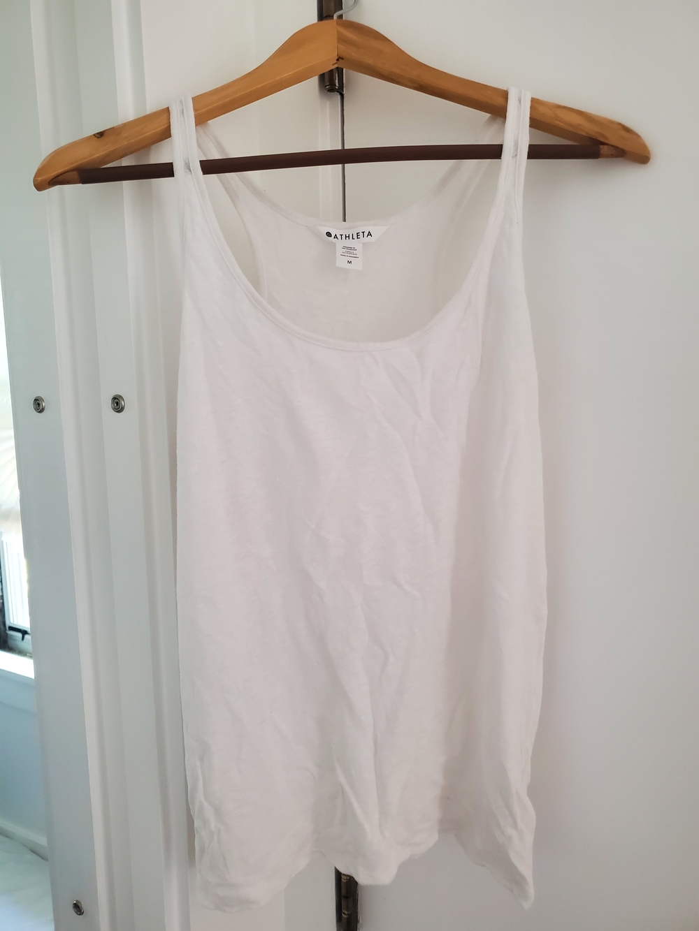 Athleta White Scoop Tank with Thin Straps